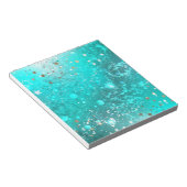 Bloc-note Fond de papier d'aluminium turquoise Menthe (Incliné)