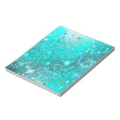 Bloc-note Fond de papier d'aluminium turquoise Menthe (Tourné)