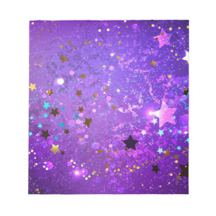 Bloc-note Fond en feuille de papier violet avec des étoiles