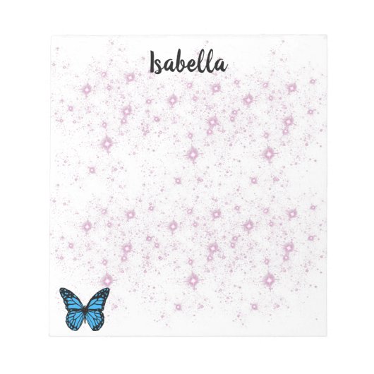 Bloc-note fond papillon bleu (Devant)