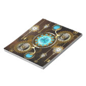 Bloc-note Fond rouillé Steampunk avec verres turquoise (Tourné)