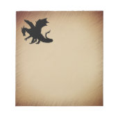 Bloc-note Fond rustique Dragon Noir (Devant)