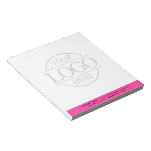 Bloc-note Fond uni moderne simple avec logo d'entreprise per (Incliné)