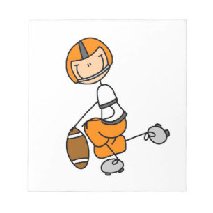 Bloc-note Football à bâtonnets orange