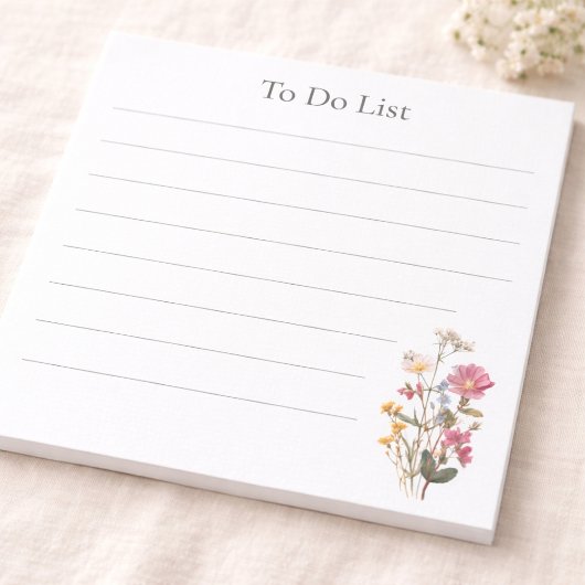 Bloc-note For Her Personalized Wildflower To-Do List