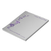 Bloc-note Foral de papillon gris pourpre avec un proverbe éc (Tourné)