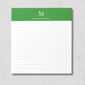 Bloc-note Forest Green Classic Personalized Monogram Lined