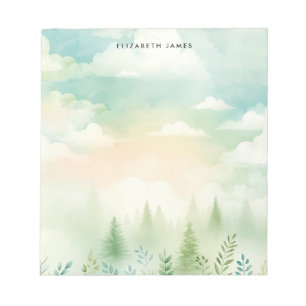 Bloc-note Forêt à tarte rustique aquarelle personnalisée