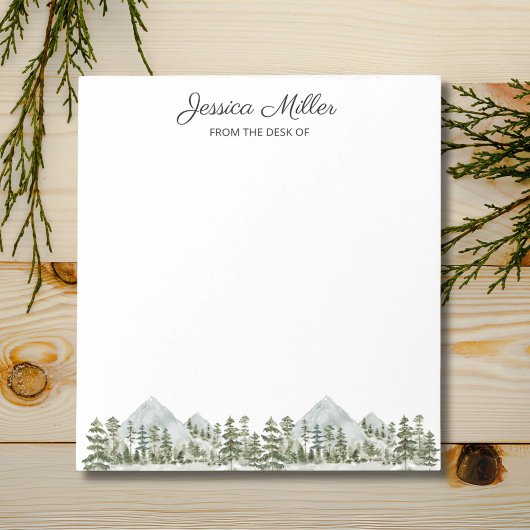 Bloc-note Forêt aquarelle personnalisée de la part de