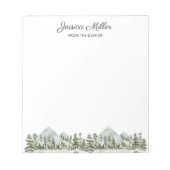 Bloc-note Forêt aquarelle personnalisée de la part de (Devant)