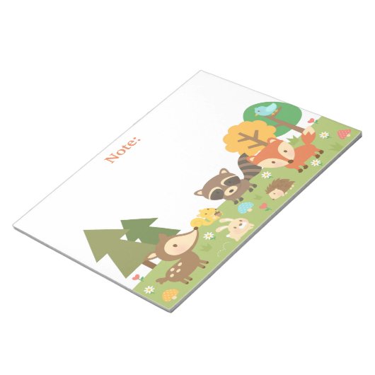 Bloc-note Forêt boisée mignonne Animaux et Créatures (Incliné)