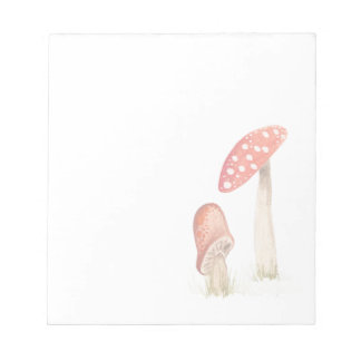 Bloc-note Forêt Champignons Aquarelle Fantaisiste