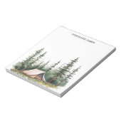 Bloc-note Forêt d'aquarelle rustique personnalisée Vert (Tourné)