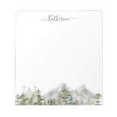 Bloc-note Forêt de pins verts à l'aquarelle (Devant)