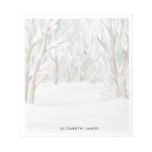 Bloc-note Forêt d'hiver rustique personnalisée (Devant)