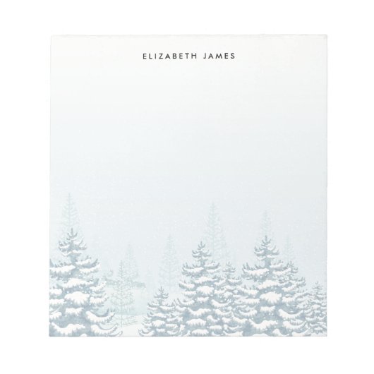 Bloc-note Forêt d'hiver rustique personnalisée (Devant)