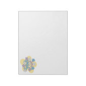 Bloc-note Forget-Me-Nots and Message on Vibrant Floral Motif (Tourné)