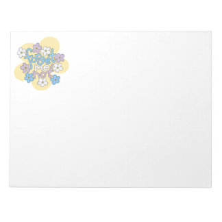 Bloc-note Forget-Me-Nots and Message on Vibrant Floral Motif