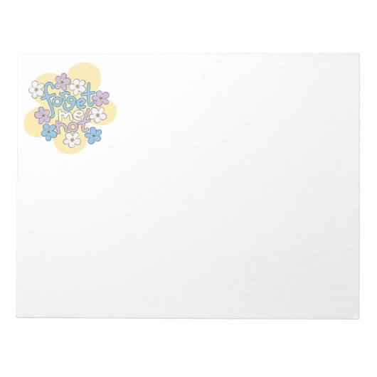 Bloc-note Forget-Me-Nots and Message on Vibrant Floral Motif (Devant)