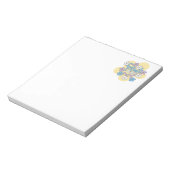 Bloc-note Forget-Me-Nots and Message on Vibrant Floral Motif (Tourné)