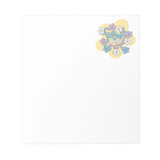 Bloc-note Forget-Me-Nots and Message on Vibrant Floral Motif (Devant)