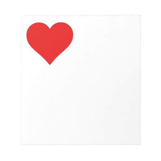 Bloc-note Forme de cœur rouge amour classique minimalisme (Devant)