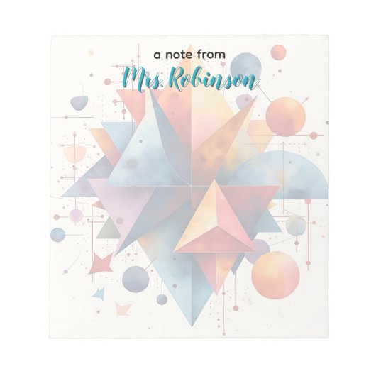 Bloc-note Formes géométriques colorées Appréciation de l'ens (Devant)