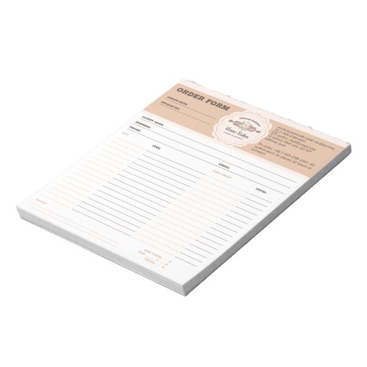 Bloc-note Formulaire de commande de boulangerie (Tourné)