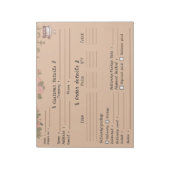 Bloc-note Formulaire de commande de boulangerie de cupcakes  (Tourné)