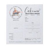 Bloc-note Formulaire de commande de boulangerie pâtisserie c (Devant)