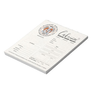 Bloc-note Formulaire de commande de boulangerie pâtisserie c