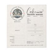 Bloc-note Formulaire de commande de boulangerie pâtisserie c (Devant)