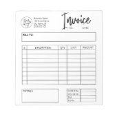 Bloc-note Formulaire de commande de facture Logo personnalis (Devant)