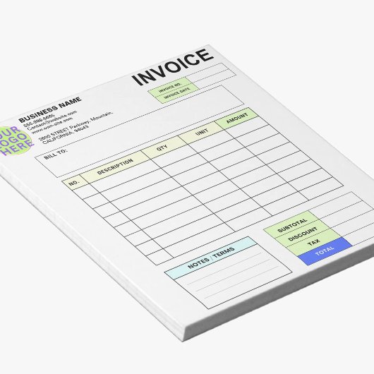 Bloc-note Formulaire de commande de facture personnalisée &