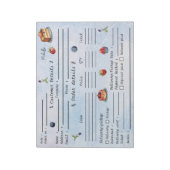 Bloc-note Formulaire de commande de gâteaux en pâtisserie Aj (Tourné)