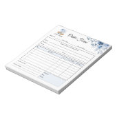 Bloc-note Formulaire de commande de pain au levain Blue Mixe (Tourné)