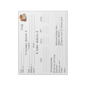 Bloc-note Formulaire de commande de pâtisserie de boulangeri (Tourné)