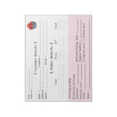 Bloc-note Formulaire de commande de pâtisserie professionnel (Tourné)