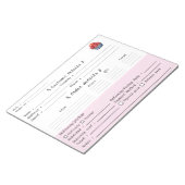 Bloc-note Formulaire de commande de pâtisserie professionnel (Incliné)