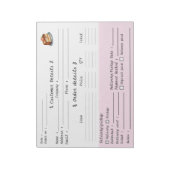 Bloc-note Formulaire de commande de pâtisserie professionnel (Tourné)