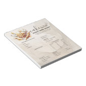 Bloc-note Formulaire de commande de pâtissier de boulangerie (Incliné)