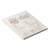 Bloc-note Formulaire de commande de pâtissier de boulangerie (Incliné)