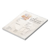 Bloc-note Formulaire de commande de pâtissier de boulangerie (Tourné)