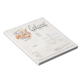 Bloc-note Formulaire de commande de pâtissier de boulangerie (Incliné)