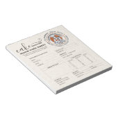 Bloc-note Formulaire de commande de pâtissier de boulangerie (Incliné)