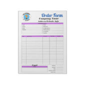 Bloc-note Formulaire de commande de production (Tourné)