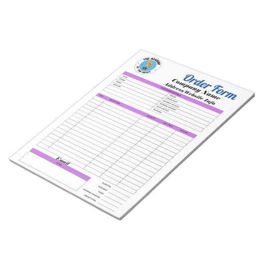 Bloc-note Formulaire de commande de production (Incliné)