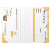 Bloc-note Formulaire de commande de thème de miel et Bloc-no (Devant)