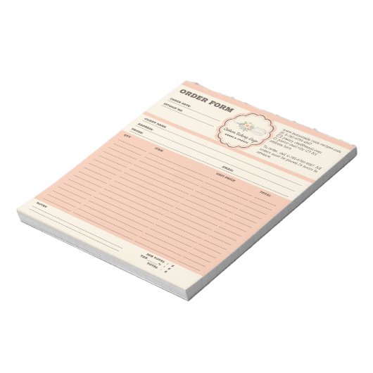 Bloc-note Formulaire de commande de Whisk de boulangerie (Tourné)