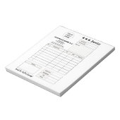 Bloc-note Formulaire de commande imprimable, Facture de logo (Tourné)